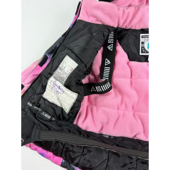 Noruk Kids Hooded Winter Jacket Rainbow Galaxy Print Size 4 (104 cm) - Picture 6 of 9